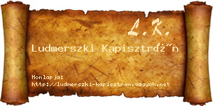 Ludmerszki Kapisztrán névjegykártya